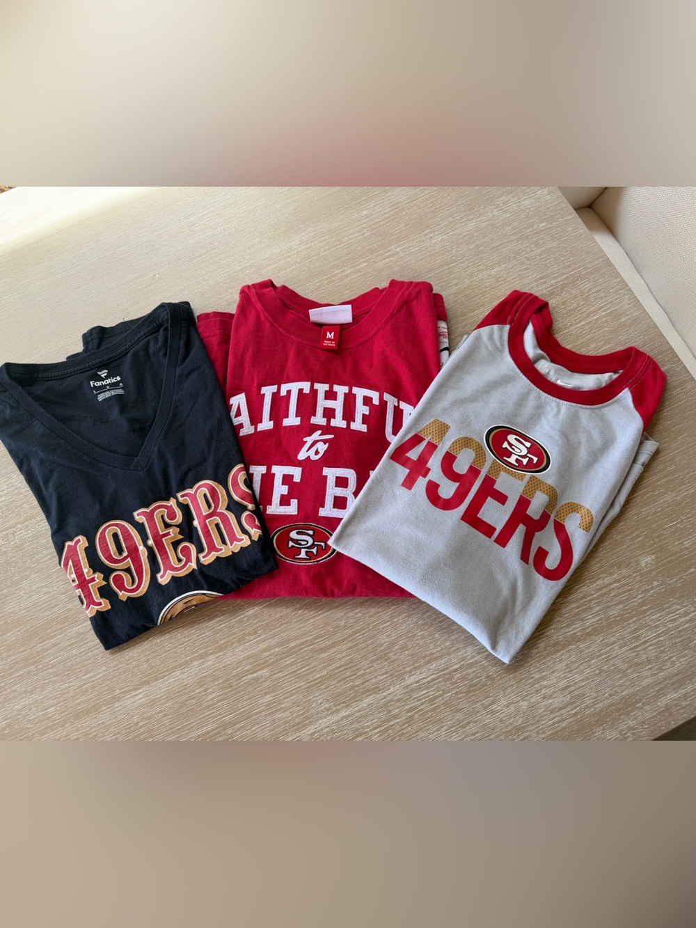 NFL San Francisco 49ers T-Shirts Bundle of 3 Nike Fanatics Mitchell & Ness M/L